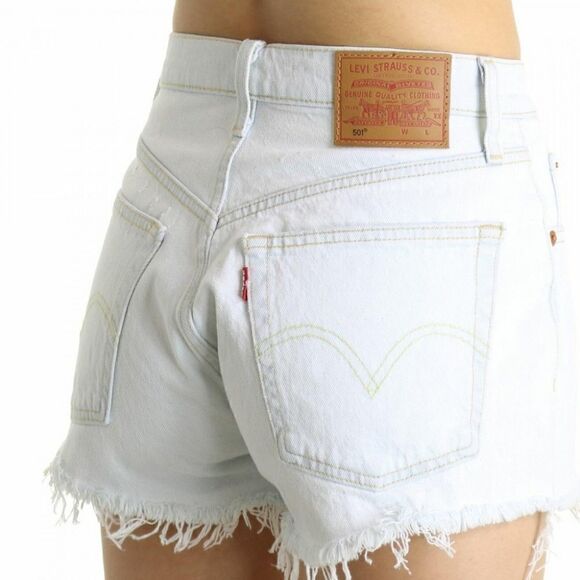 Levi’s High-Waisted Shorts 501 High-Rise Women’s Waist Size 32 White Distressed - Picture 8 of 10